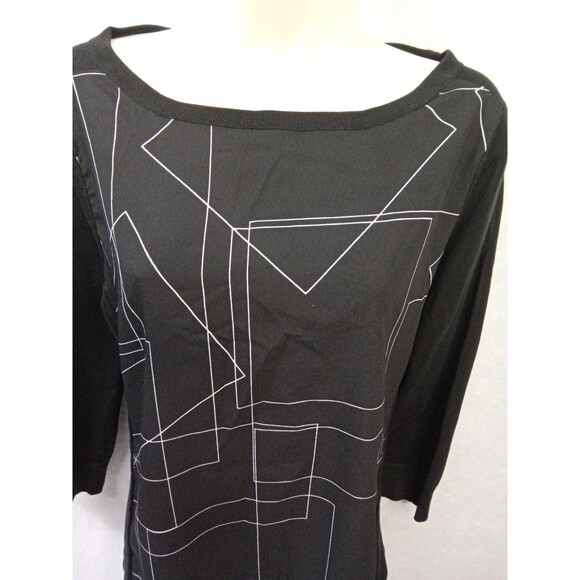 New York‎ & Company medium Black White 3/4 sleeve Boat Neck - Picture 11 of 11